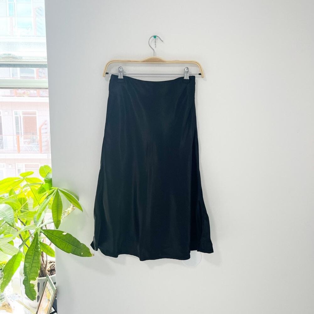 The Limited Black Silky Feel Midi Skirt Size 0